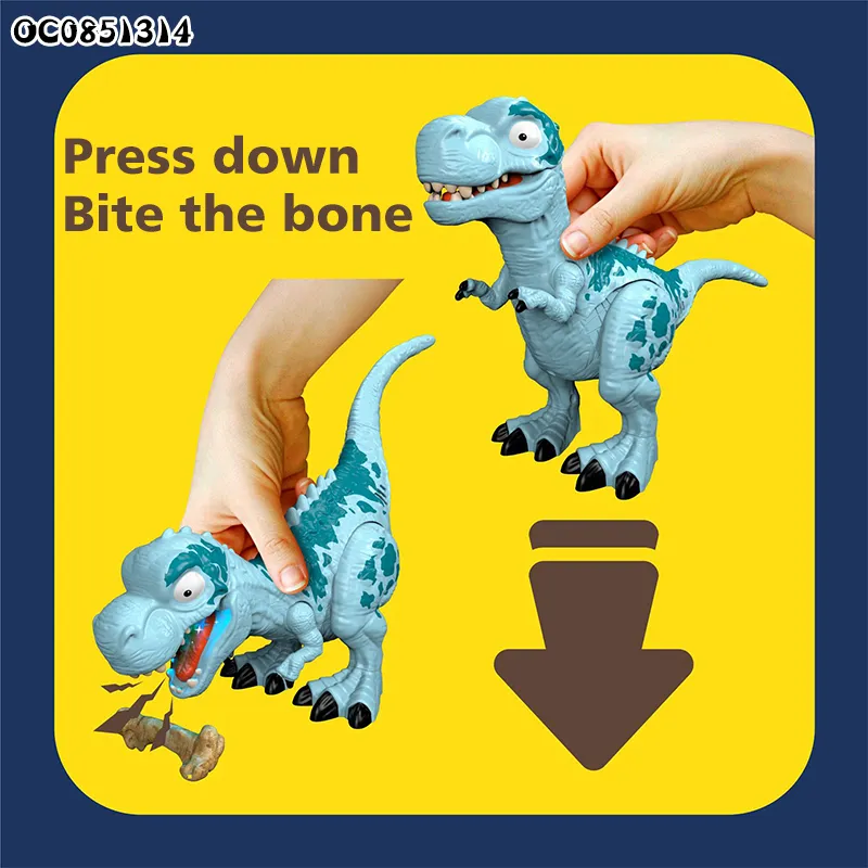 China Wholesale Promotional Bite Bone Battery Operated B O Roaring Plastic Toy Dinosaur Toy with Light Sound and Gift for Sale