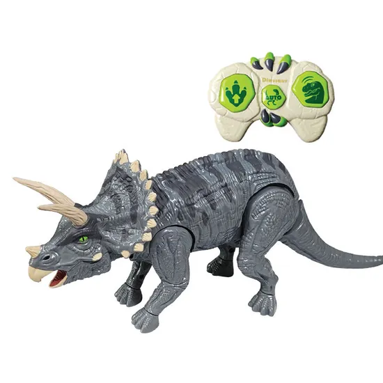 High Quality Realistic Remote Control Animal Model Simulation Walking RC Dinosaur Triceratops Toy with Sound for Kids Boys