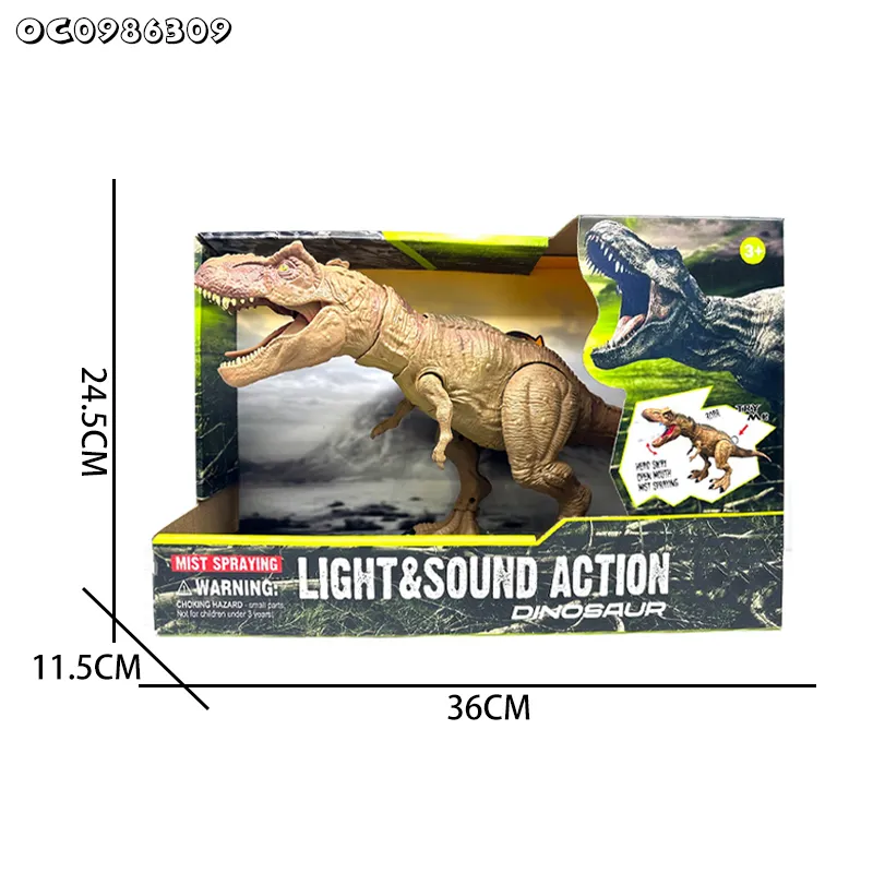 Mist Spray Decompression Lighted up Sound Toys Walking Battery Operate Electric Dinosaur Simulation Games Toy for Children Kids