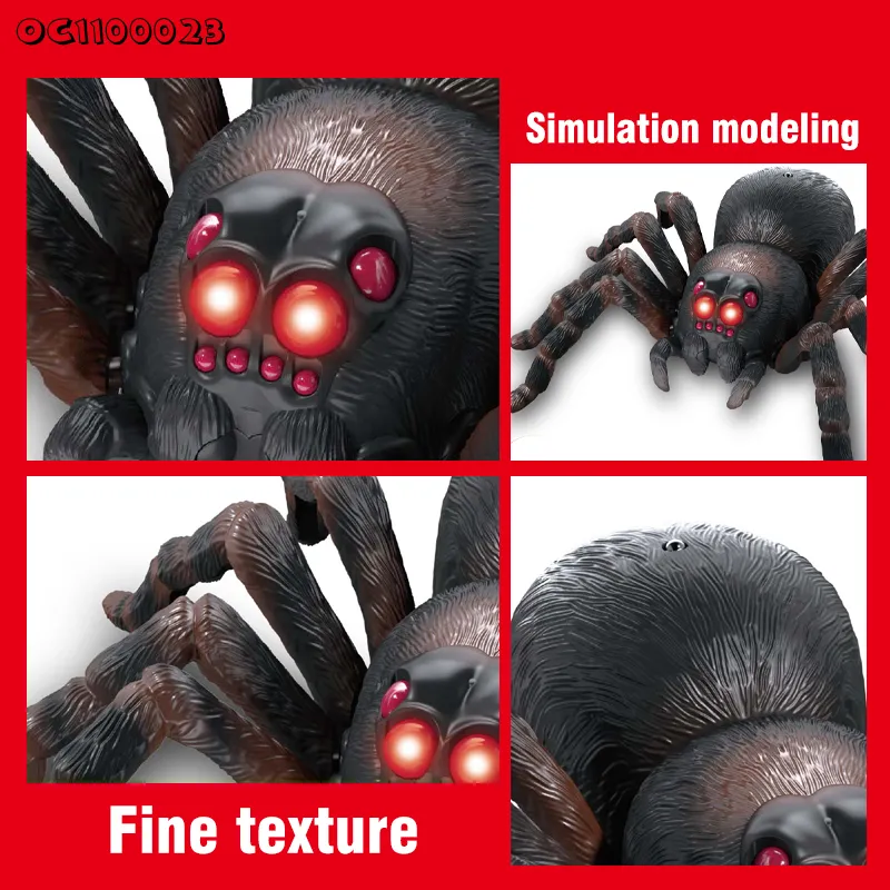 Wholesale Plastic Realistic Animal RC Remote Control Spider Toy with Flashing Light Eye