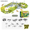 Electric Dinosaur Truck Car Play Set Toy DIY Flexible Race Assembly Puzzle Slide Track Fun Game Toy for Kids Boys with PVC Dinosaur