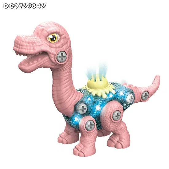 Classic Preschool Educational Toy Children Games Boy Assembly DIY Take Apart B O Dinosaur Toy with Light Sound for Kids
