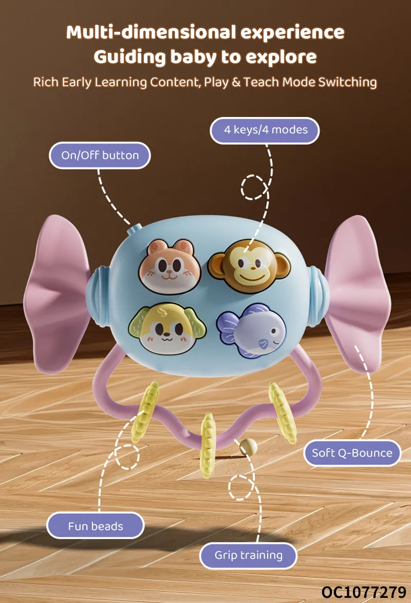 Candy-Shaped Animal Musical Instrument Sets 18 Months Soothing Baby Educational Toy Plastic Rattles Games Toy for Cognitive