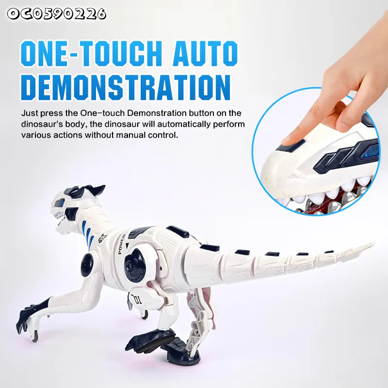 Attractive High Quality Walking Mechanical Dinosaur Robot Interactive Remote Easy Control Set Toy with Light and Sound for Children
