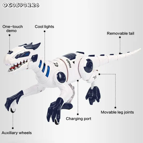 Attractive High Quality Walking Mechanical Dinosaur Robot Interactive Remote Easy Control Set Toy with Light and Sound for Children