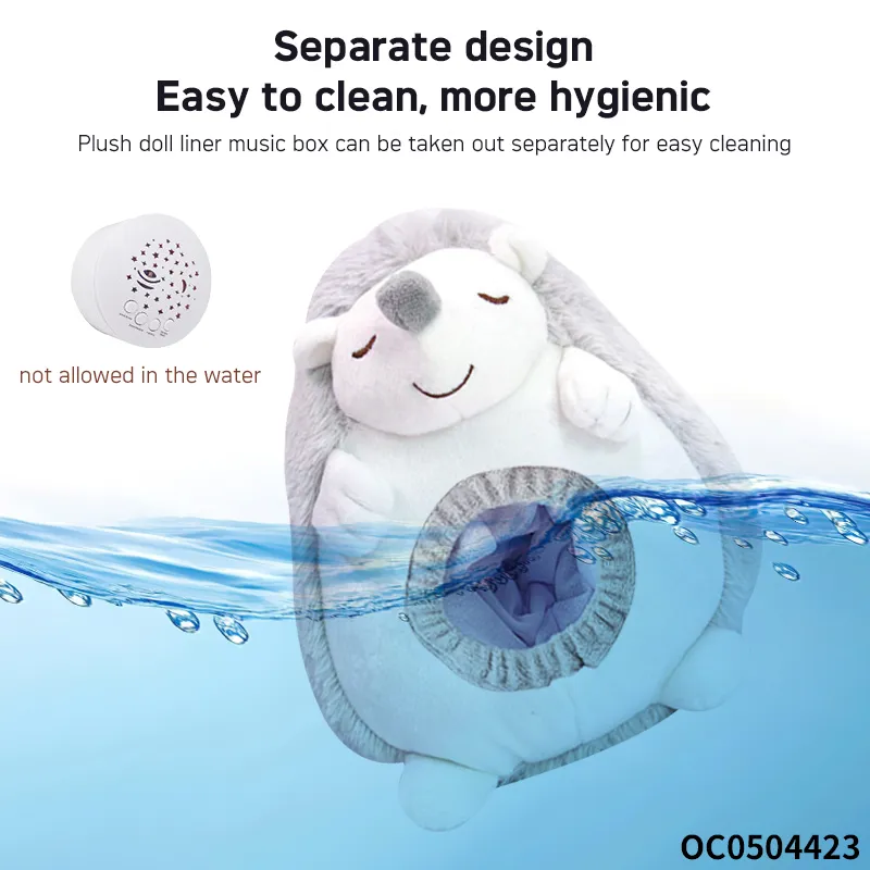 Wholesale Educational Musical Animal Soothing Baby Plush Soft Stuffed Sleeping Animal Toy with Light