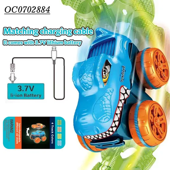 Electric Dinosaur Racing Rail Car Slot Toy Track Assembly Toy in The Dark