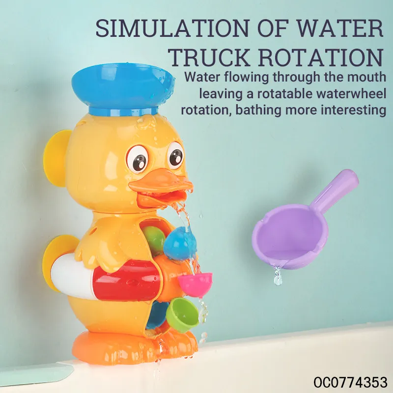 Wholesale Plastic Bathtub Funny Waterwheel Animal Baby Spray Water Bath Toy Duck