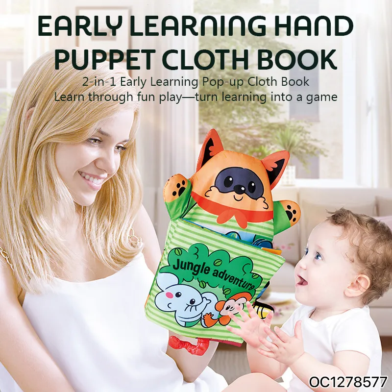 Wholesale Busy Board Stuffed Basic Skill Activity Cloth Story Realistic Animals Montessori Educational Book Toy