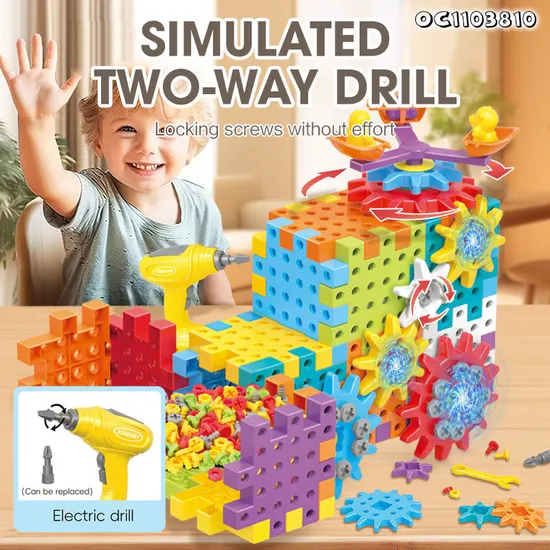 Wholesale Creative Educational DIY Colorful Electric Plastic Popular DIY Building Blocks Toy for Kids