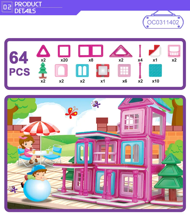 Wholesale Montessori Big Home House Building Blocks Magnetic Educational Toys for Kids