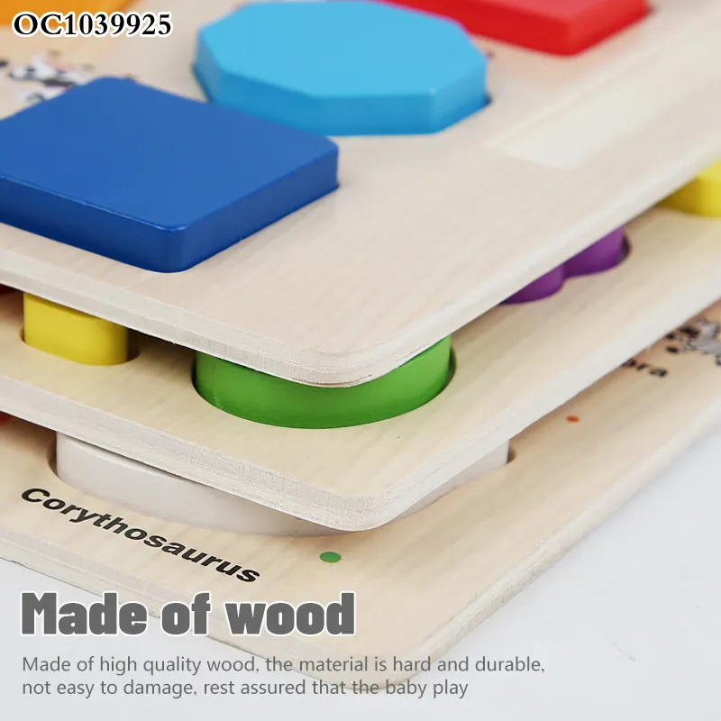 3D Cute Cartoon Animal ABC Wooden Jigsaw Puzzle Creative Cognitive Educational Toy for Preschool Made in China