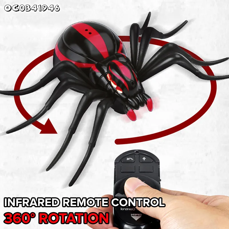Wholesale Funny 360 Degree Rotating Plastic Realistic Simulation Infrared Remote Control Crawling Spider Toy for Kid