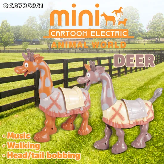 Wholesale Montessori Educational Sensory Deer Cute Plastic Animal Toys with Musical Electric Moving Dancing