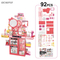 Wholesale DIY Fashion Cosmetic Make up Set Plastic Toy Girls Pretend Beauty Dressing Table Toy with Mirror and Lighting