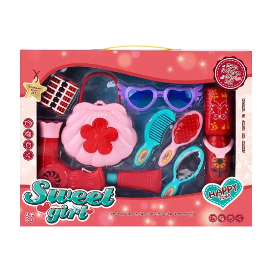 Wholesale Girls Pretend Beauty Play Kids Children Plastic Beauty Make up Hair Salon Set Toy