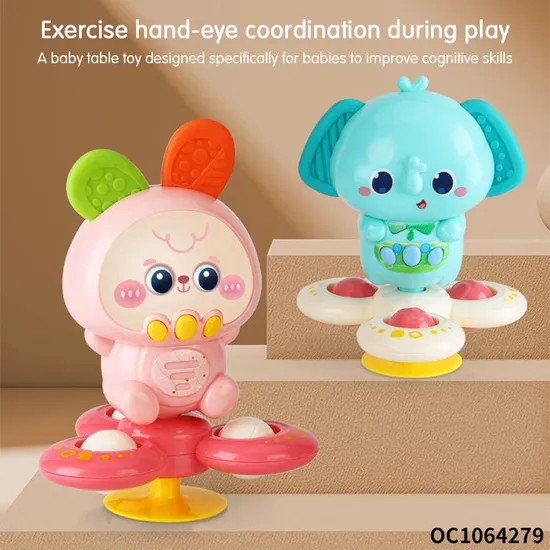 Wholesale Silicone New Born Ring Baby Teether Rabbit Educational Toys with Music