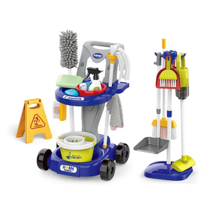Other Role Play and Preschool Development Kid Small Cleaning Cart Trolley Tool Child Toy Sweep and Mop Robot Vacuum Pretend Play Tool Toy