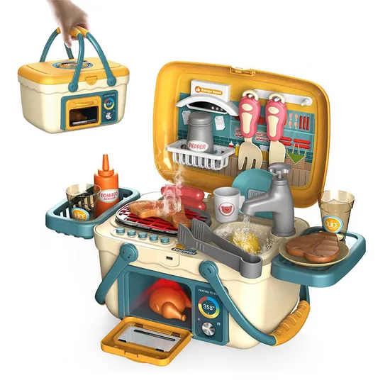 Wholesale Play Household Small Mini Cooking Montessori Educational Children's Plastic Spray Sink Kitchen Toy for Kids