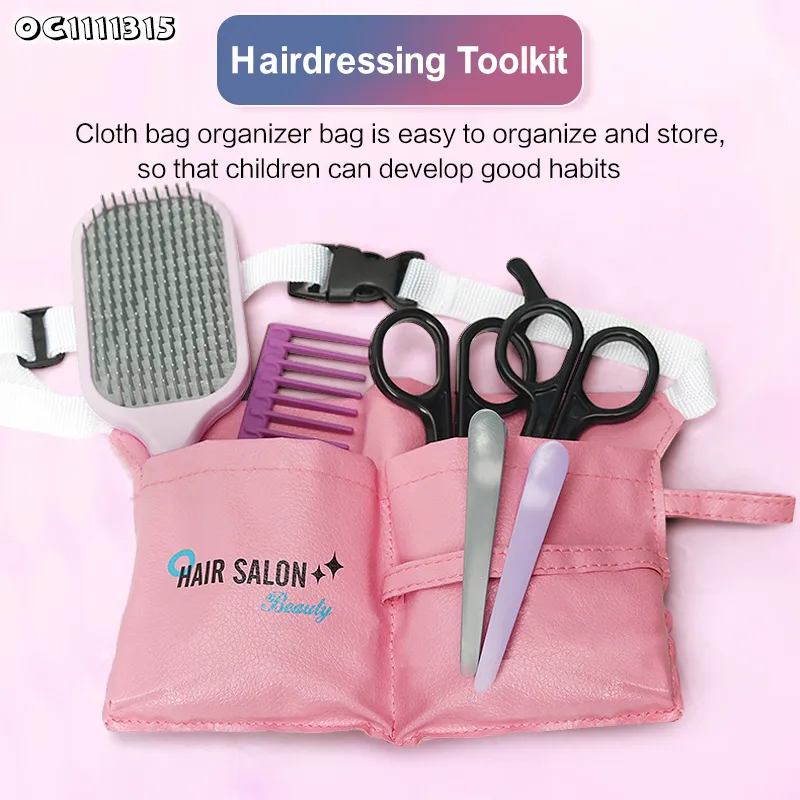 Kids Hair Dressing Beauty Set Pretend Play Makeup Princess Toys with Electric Hair Dryer for Girls
