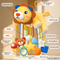 Hanging Custom Plush Toy Stuffed Lion Animal Newborn Pull String Toys Baby Rattles Crib Mobile Electric Rotating Toy for Infant Bed