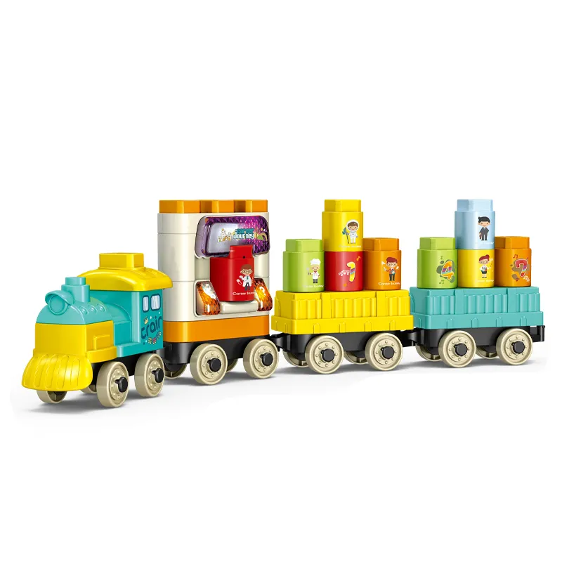 Montessori Educational Creative Music Big Size Plastic Building Blocks Train Toys for Kids
