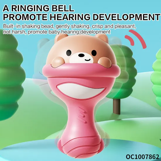 Cute Cartoon Bear Design Cheap Items Animal Grasping Toys Funny Baby Product Plastic Rattles Sand Hammer Toys for Wholesale