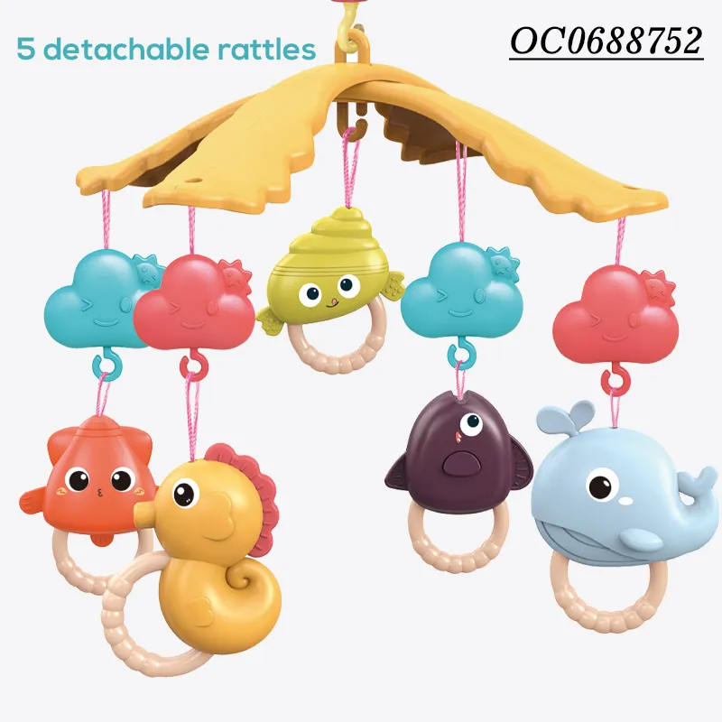 Remote Control Baby Rattles Crib Hanging Bed Bell Music Toy Mobile Withprojector Toys