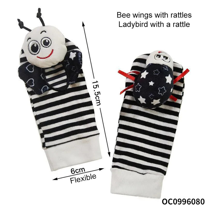 Stuffed Animals Baby Soothing Toys Kids Socks Rattle Toys Wrist Rattle and Foot Finder Set Toy