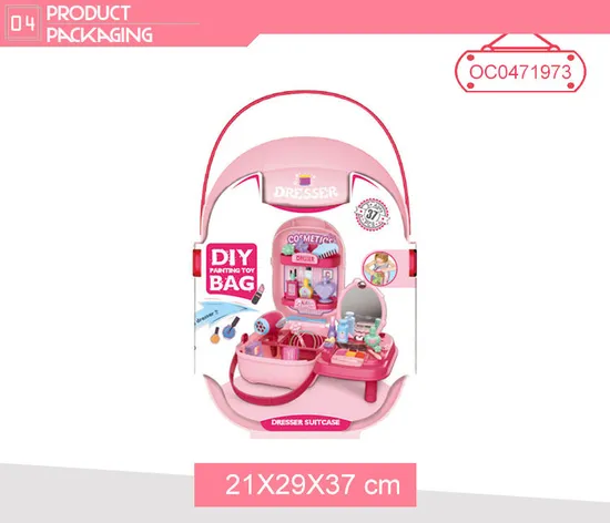 Wholesale Princess Fashion Beauty Cosmetic Portable Make up Box Kid Toys for Girl