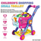 Children Mall Play Indoor Center Supermarket Role Kids Role Play Set Shopping Shop Trolley Simulation Cart Toy with Accessories