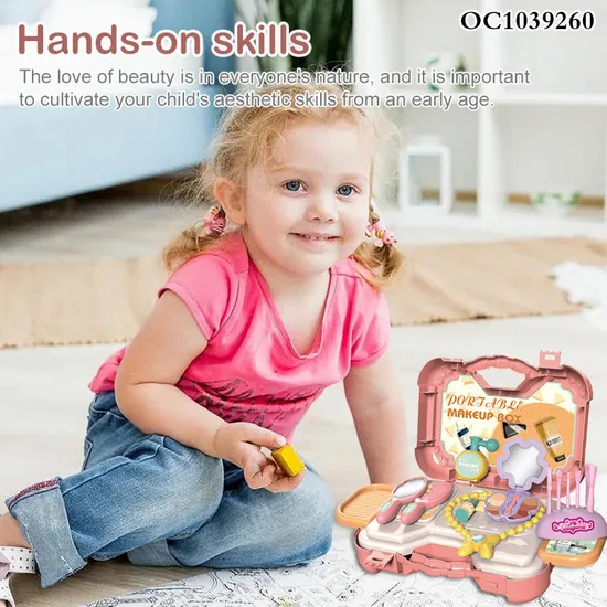 Wholesale Kids Pretend Play Makeup Kit Cute Portable Make up Cosmetic Toy for Girls Children