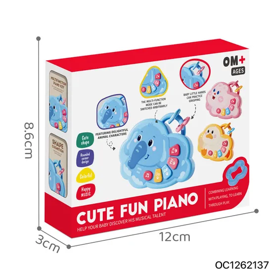 Mosensory Rattle Montesori Plastic Cartoon Animal Sound Electronic Girl Light up Elephant Music Piano Toys for Baby Sensory Play