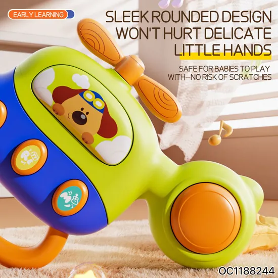 Educational Learning Toy Montessori Grasping Hand Bell Kids Toy Customized Non Toxic Plastic Baby Rattle Set Toys with Music