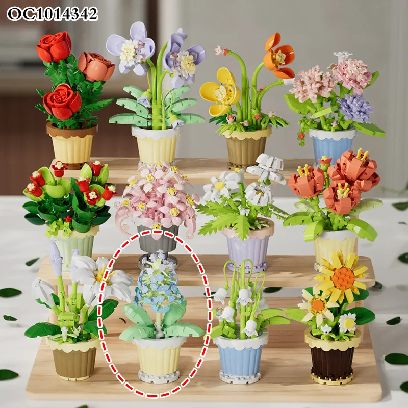 Wholesale Montessori Educational 202PCS Plastic Flower Popular DIY Handmade Building Block Sets Toy