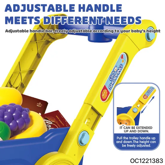 Wholesale Simulation Plastic Fruit and Vegetable Supermarket Accessories Pretend Toy Shopping Cart Toy