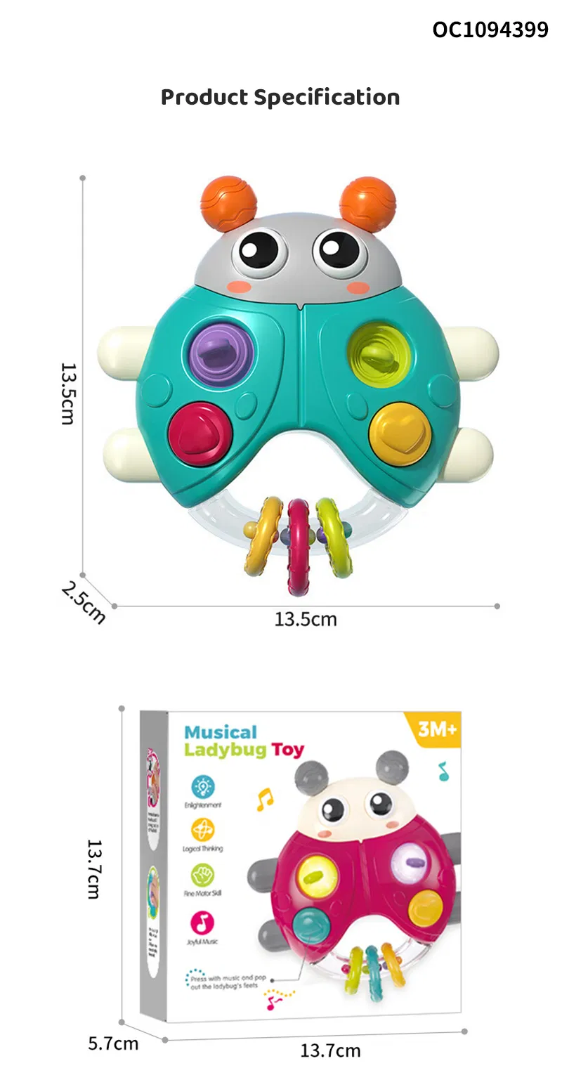 Push Pull Finger Training Handheld Electronic Games Silicon Toys Rattle Animals for Baby Hand Eye Coordination Toy with Light Sound