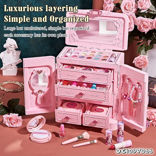 Wholesale Cosmetic Make up Kit Real Washable Makeup Set Princess Dress up Pretend Role Play Beauty Girls Gift Fashion Toy