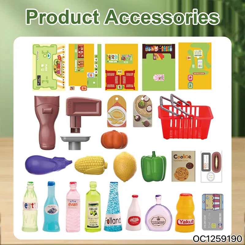 3D Cardboard Building Puzzle Boy and Girls Child Mini Supermarket Shelf Toy Checkout Counter Kitchen Set Toys for Kids