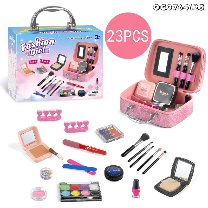 Wholesale Portable Kids Pretend Play Beauty Dress up Cosmetics Box Girls Makeup Kit Kids Toys
