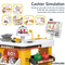 Portable Shopping Cart Home Supermarket Toy with Cash Register Cashier Machine Toy