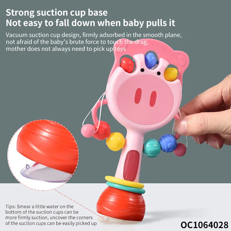 Wholesale Baby Hand Shake Teether Rattle Musical Light up Plastic Baby Montessori Sensory Toys