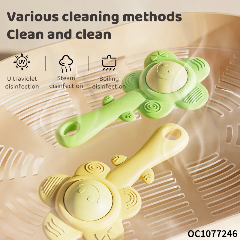 Wholesale Montessori Educational Lovely Silicone Baby Plastic Ball Baby Teether Chew Toy