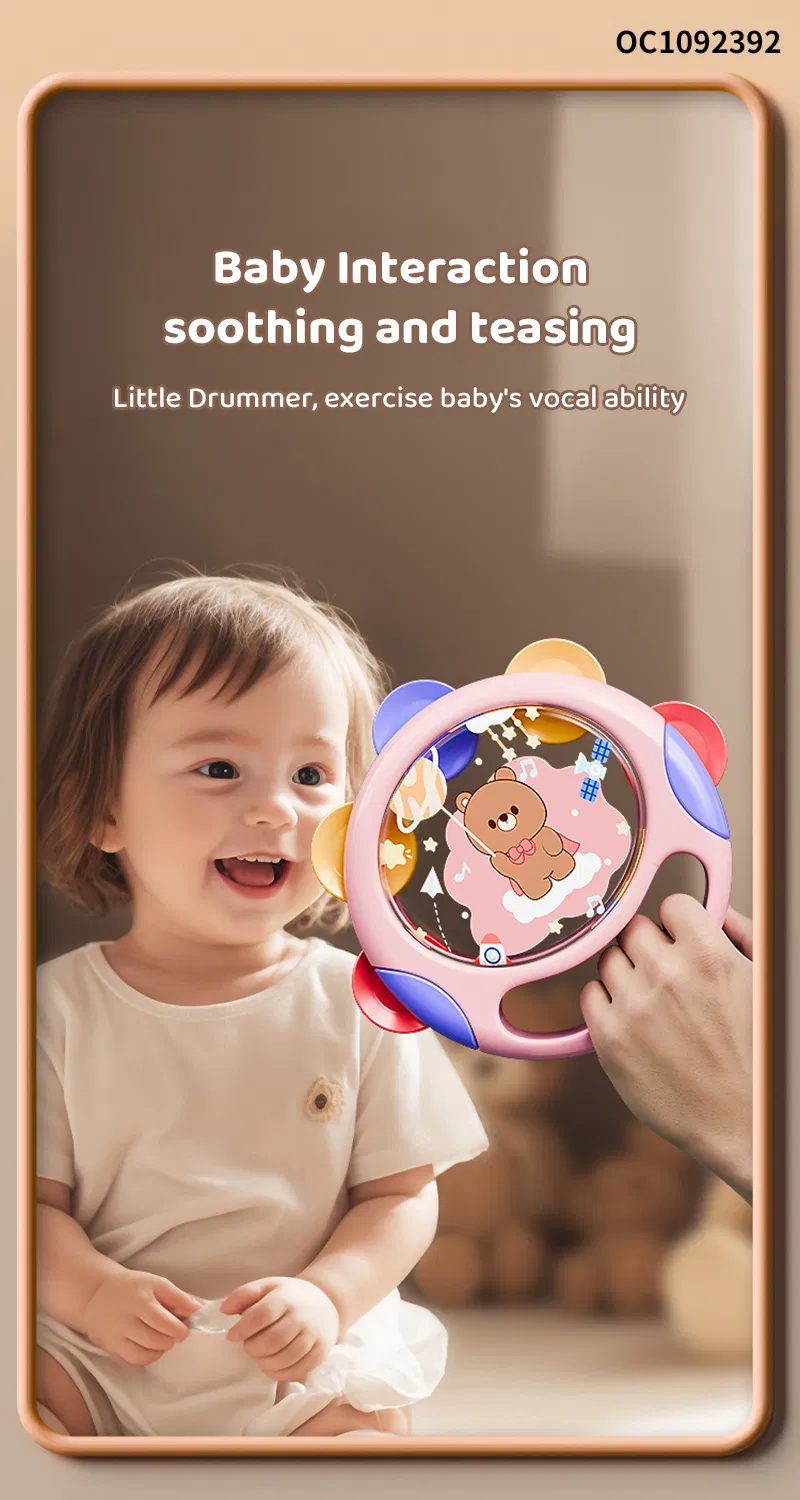 Hand Clap Toys Drum Musical Educational Percussion Sensory Baby Boy Toys Set 6-12 Months Items Hand Shake Rattle Drum Toy for Sale