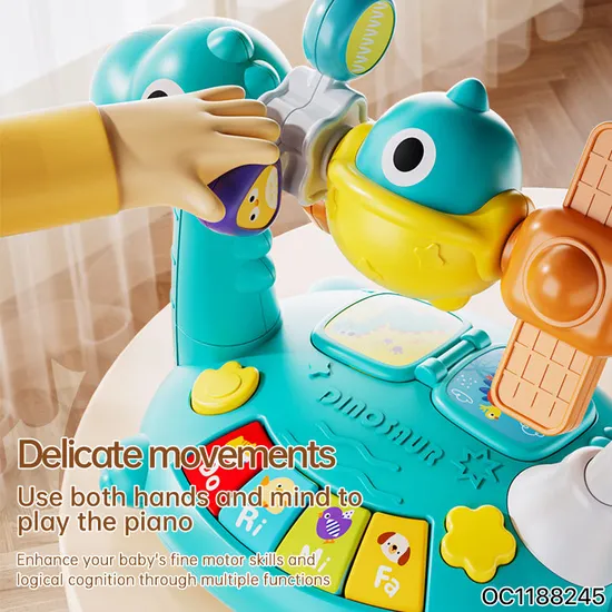 Wholesale Cartoon Dinosaur Design Music Baby Plastic Animal Sound Electronic Small Piano Education Rainbow Keyboard Toy