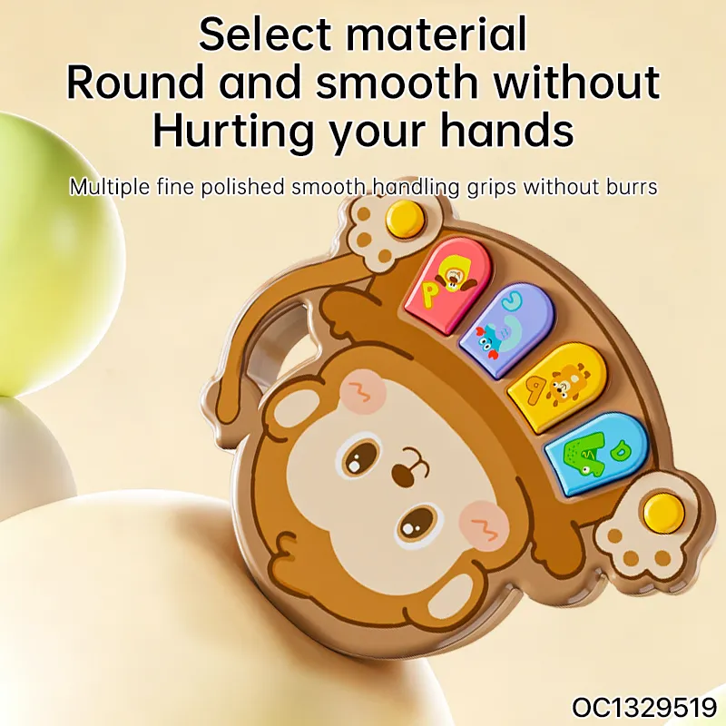 Wholesale Montessori Cute Cartoon Animal Monkey Baby Soothing Toys Set Electric Educational Musical Piano Keyboard for Wholesale