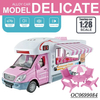 Wholesale 1/24 Mini Diecast Model Children's House Dining Car Toy with Light Music