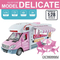 Wholesale 1/24 Mini Diecast Model Children's House Dining Car Toy with Light Music