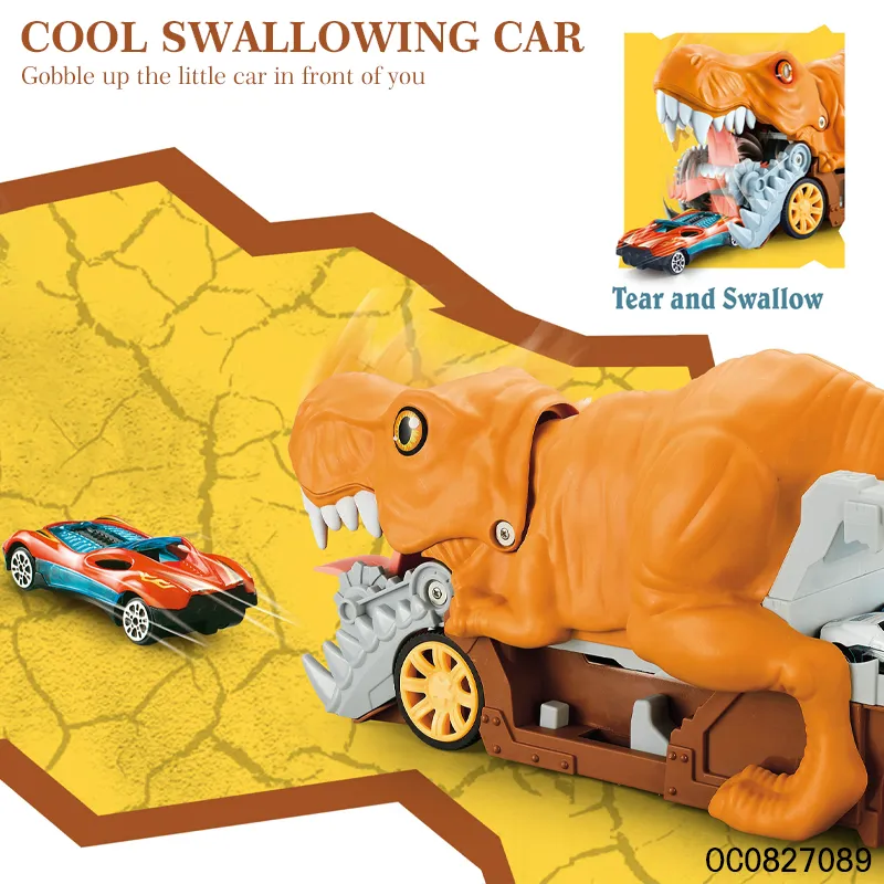 Wholesale Diecast 2PCS Alloy Mini Car Big Dinosaur Electric Toy Cars Set Kids with Light and Music