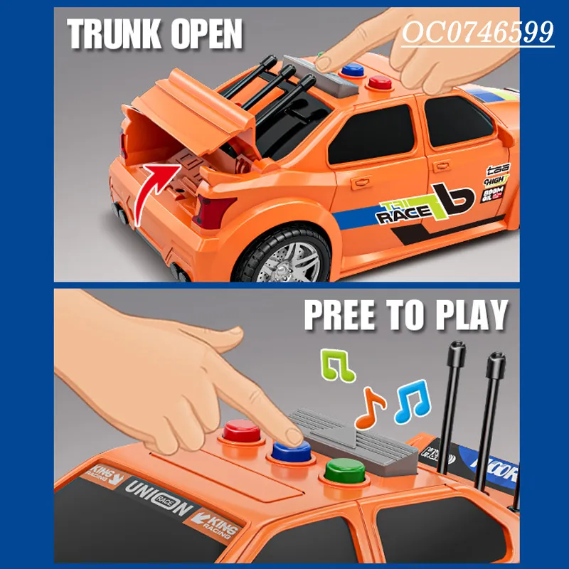 Wholesale Kids Baby Friction Racing Small Car Model Toys Model for Children with Light Sound